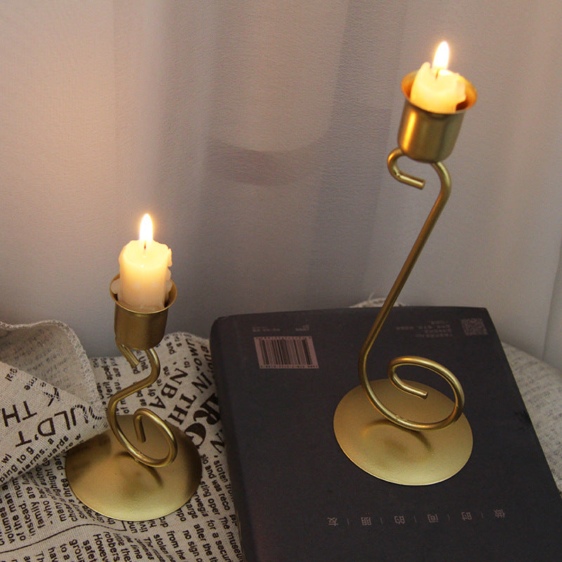 Golden Iron Music Note Candle Holder