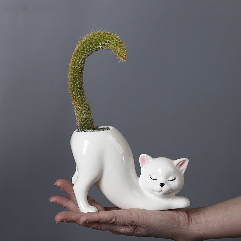 Cartoon Cat Tail Planter