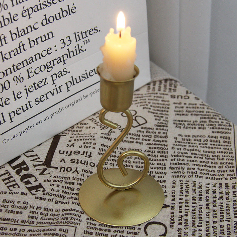 Golden Iron Music Note Candle Holder