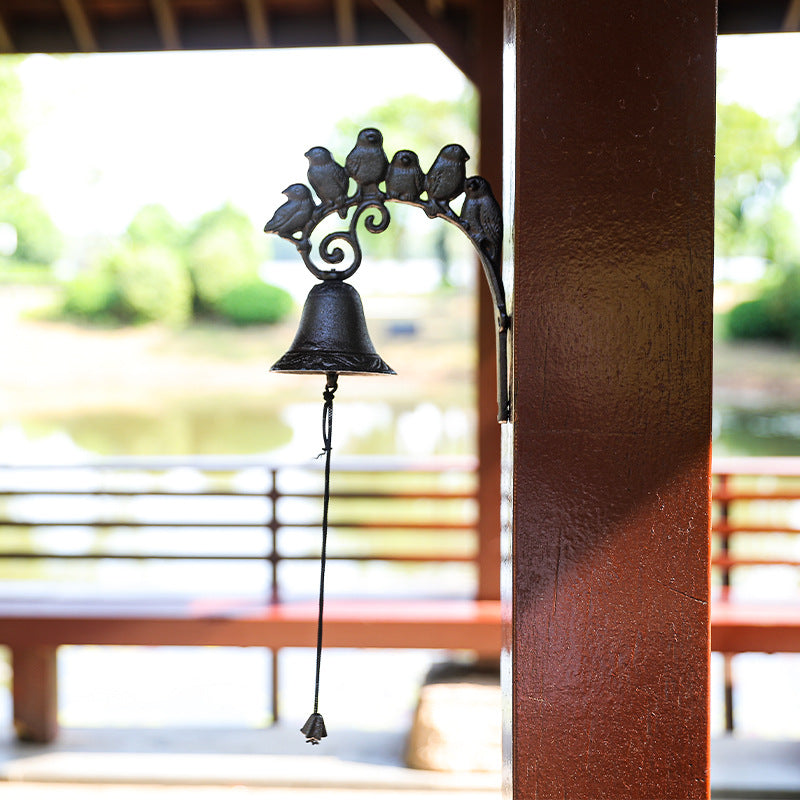 Vintage Cast Iron Bird Chime Wall Bell
