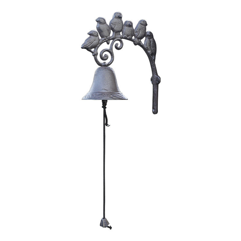Vintage Cast Iron Bird Chime Wall Bell