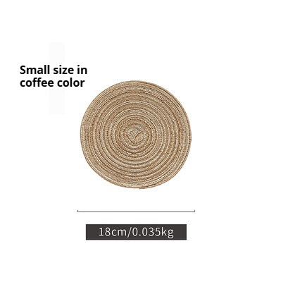 Handmade Japanese Hemp Round Placemats – Thick Heat-Resistant Coasters