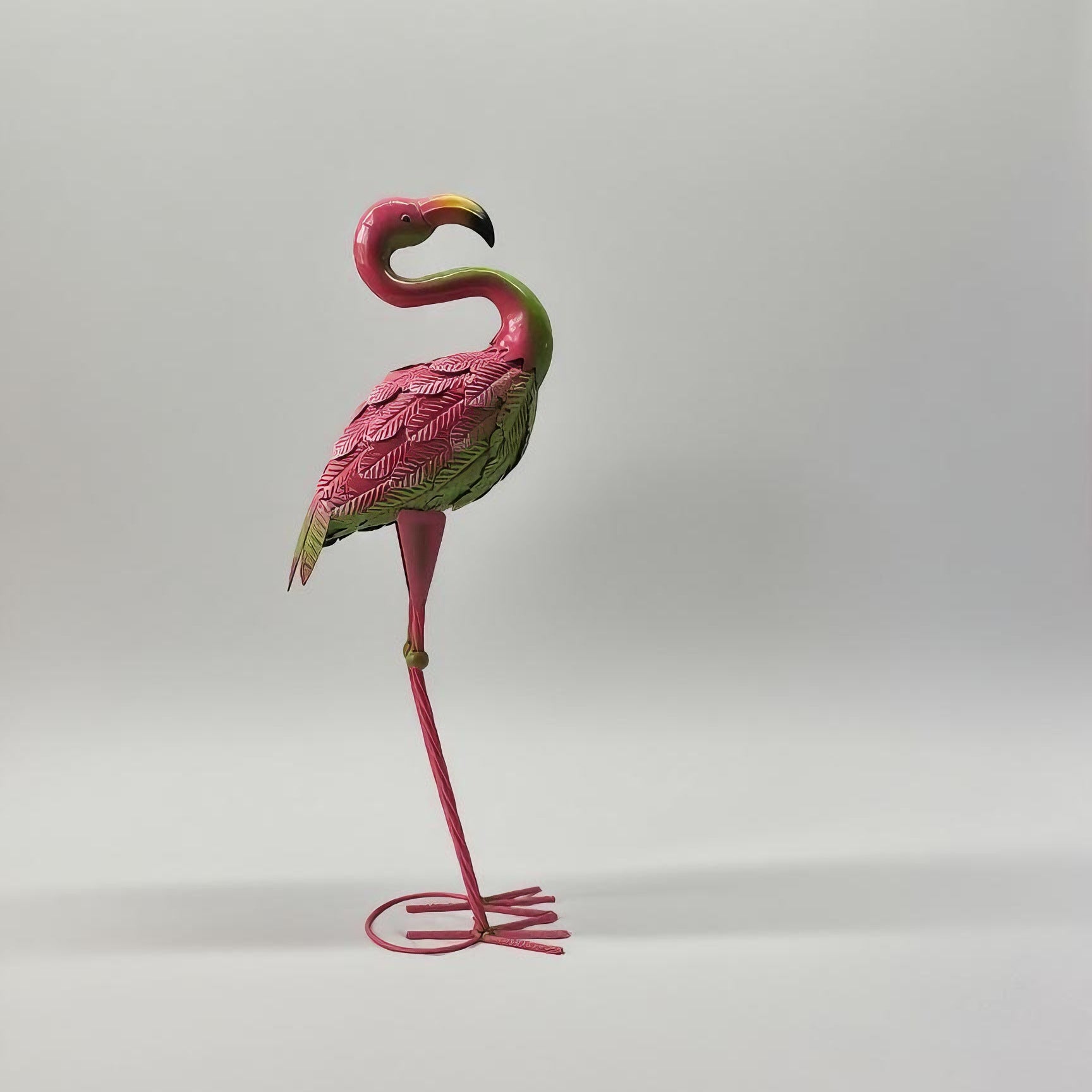 Metal Flamingo Decor Statue