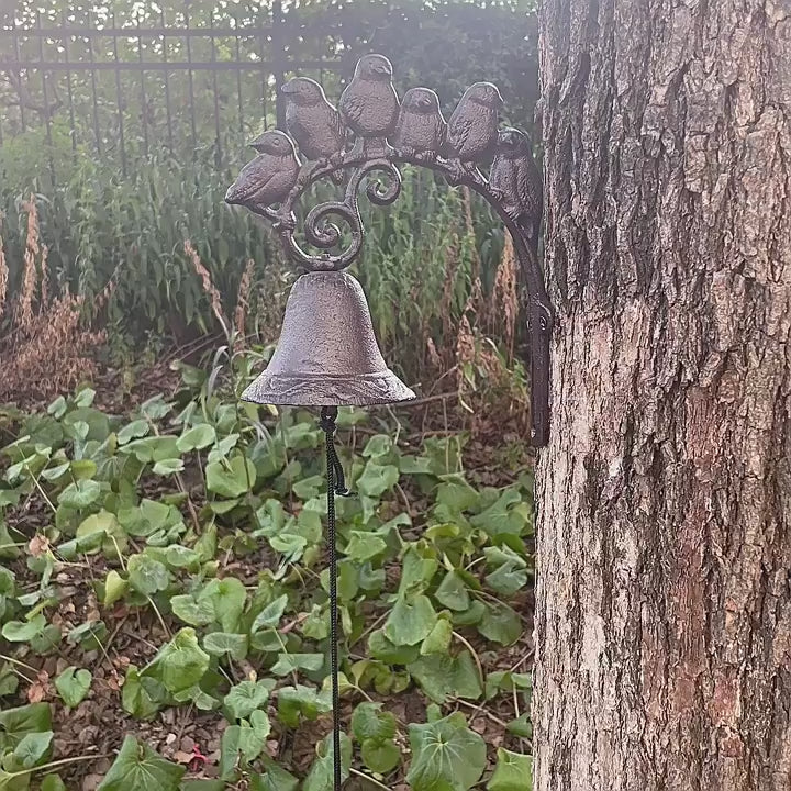 Vintage Cast Iron Bird Chime Wall Bell
