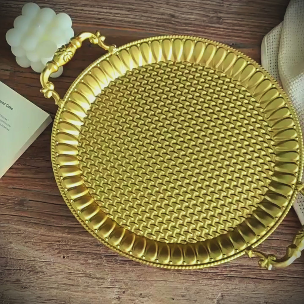 Vintage Iron Round Tray