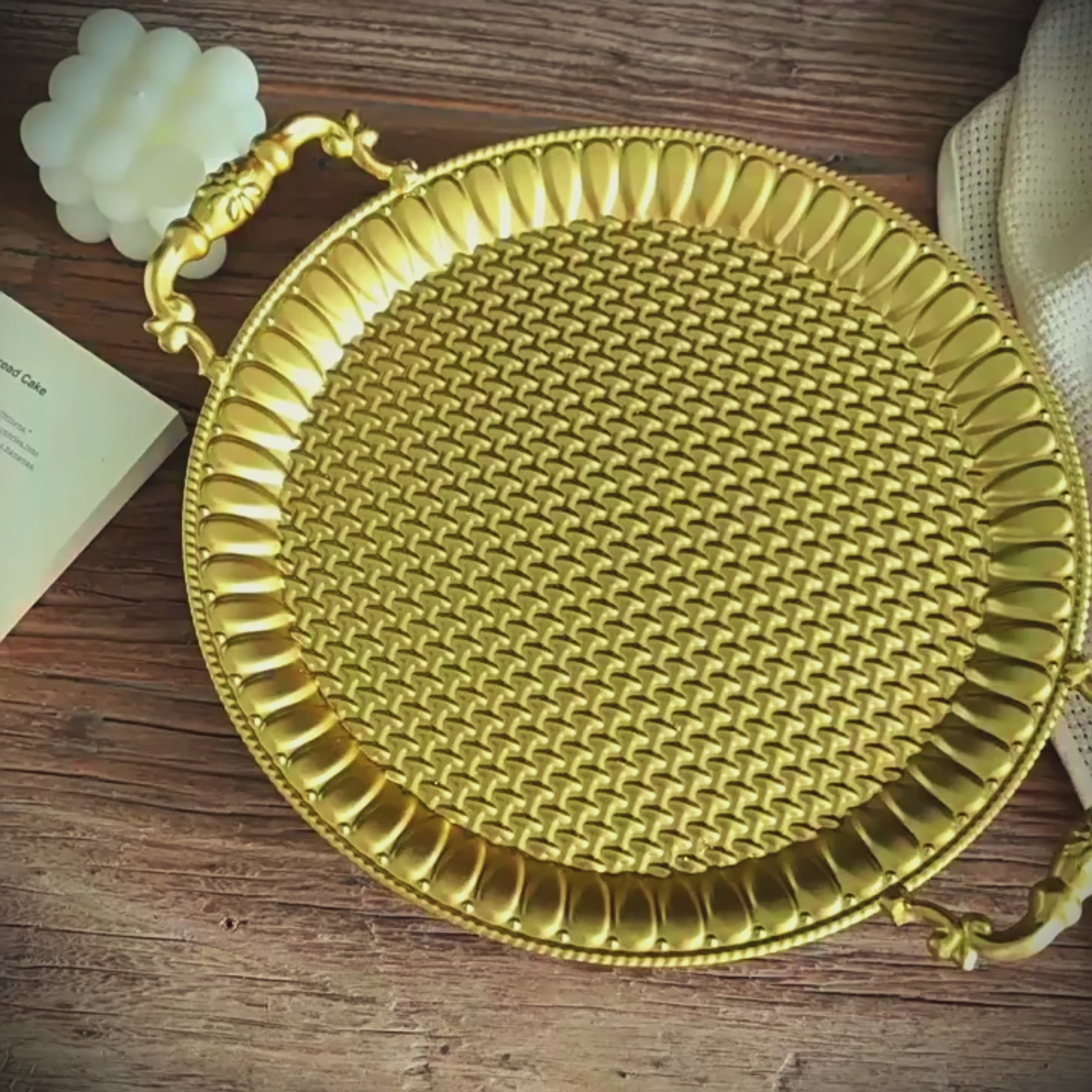 Vintage Iron Round Tray
